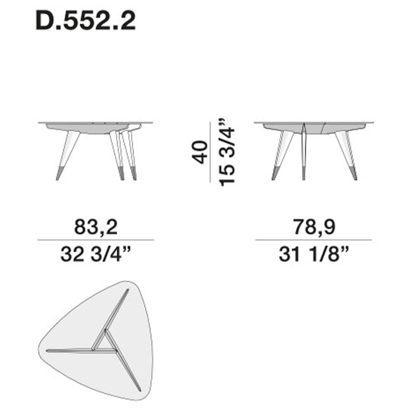 Дизайнерский кофейный стол со стеклянной столешницей Gio Ponti D.552.2 Coffee Table в Нижнем Новгороде