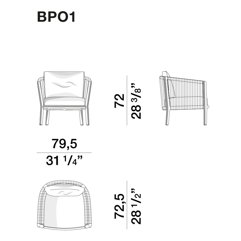 Дизайнерское уличное кресло из массива дерева с веревочной спинкой BOBOLI Armchair в Нижнем Новгороде