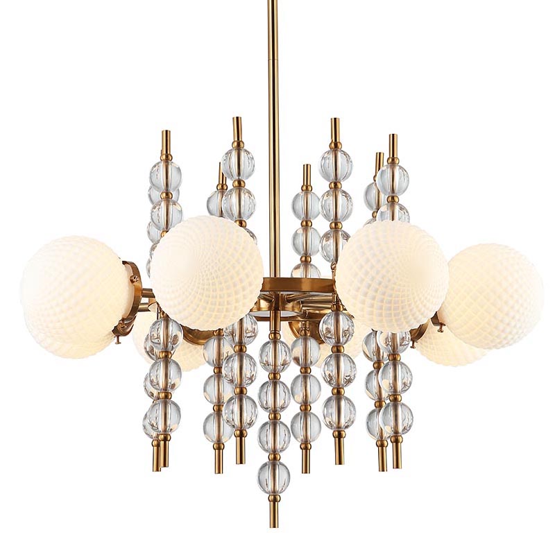 Люстра Addelyn Chandelier 8 lamp Белый Латунь в Нижнем Новгороде | Loft Concept 