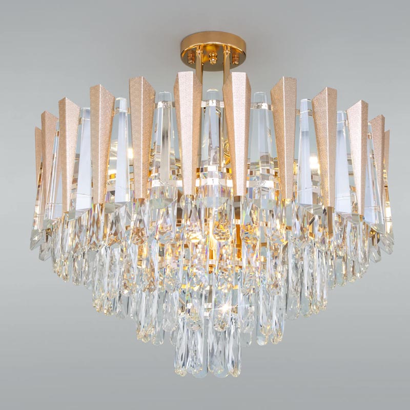 Потолочная люстра Crystal Edge Chandelier Прозрачный (Transparent) Золотой в Нижнем Новгороде | Loft Concept 