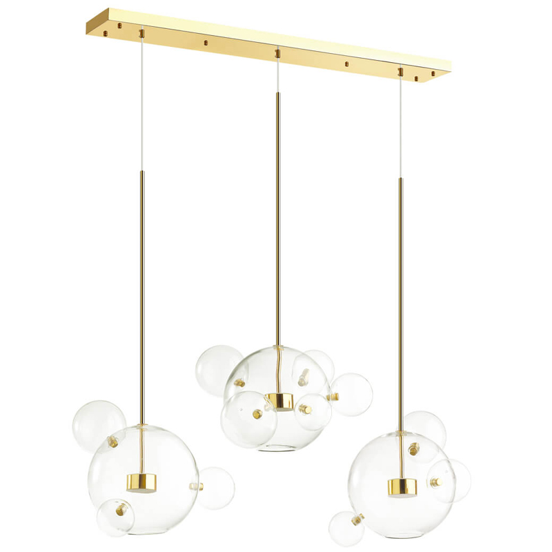 Люстра Transparent Bubble Chandelier Gold Line Глянцевое золото Прозрачный в Нижнем Новгороде | Loft Concept 