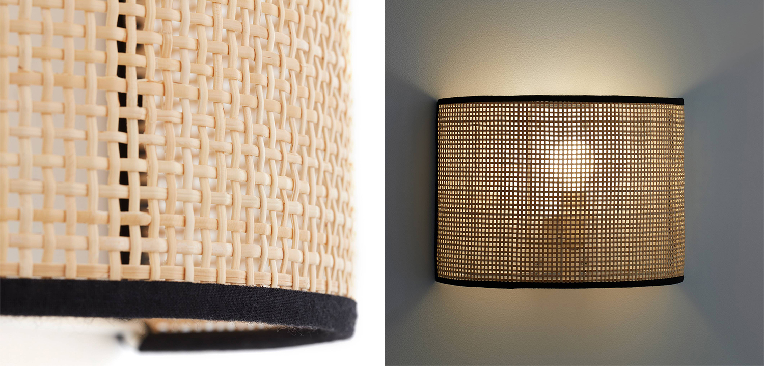 Бра Ottar Wicker Bamboo Cane beige black - фото