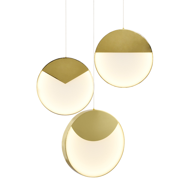 Подвесной светильник MM Lampadari Moonlight Suspension Lamp 3 Золотой Белый в Нижнем Новгороде | Loft Concept 