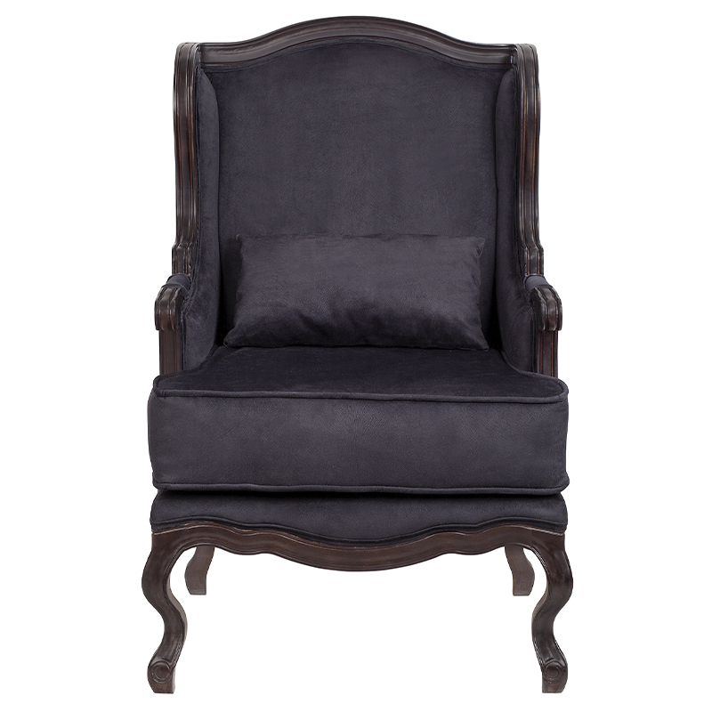 Кресло George Grand Armchair black velour Черный Коричневый в Нижнем Новгороде | Loft Concept 