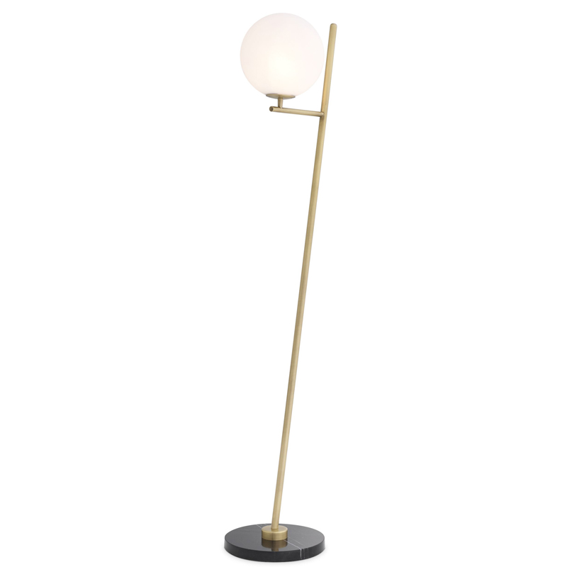 Торшер Eichholtz Floor Lamp Flynn Brass Латунь Античная полированная Белый Черный Мрамор Nero в Нижнем Новгороде | Loft Concept 