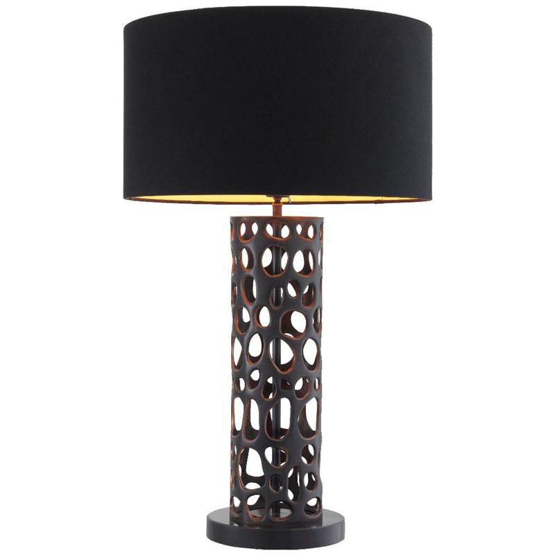 Настольная лампа Eichholtz Table Lamp Dix Bronze Черный Темная бронза Черный Мрамор Nero Золотой в Нижнем Новгороде | Loft Concept 