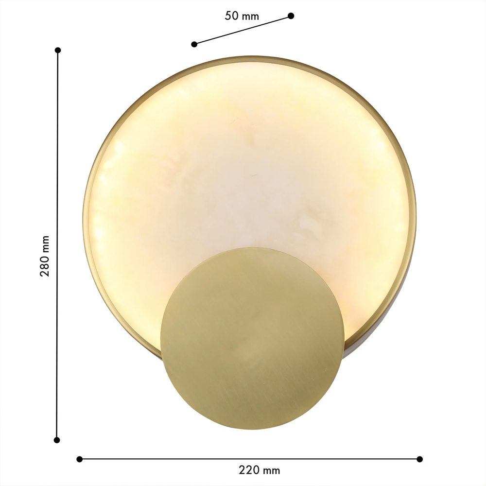 Бра в форме диска из бежевого алебастра Cryptocrystalline Stone в Нижнем Новгороде