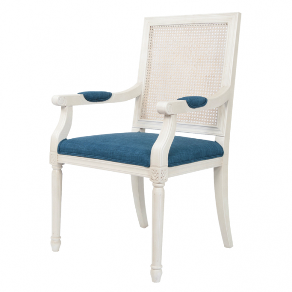 Стул French chairs Provence Garden White ArmChair Белый Темно-синий в Нижнем Новгороде | Loft Concept 