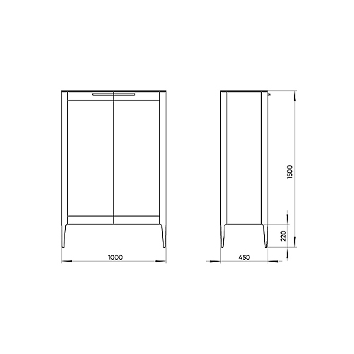 Витрина светло-серая с 2-мя стеклянными дверцами и 3-мя полками Type  в Нижнем Новгороде