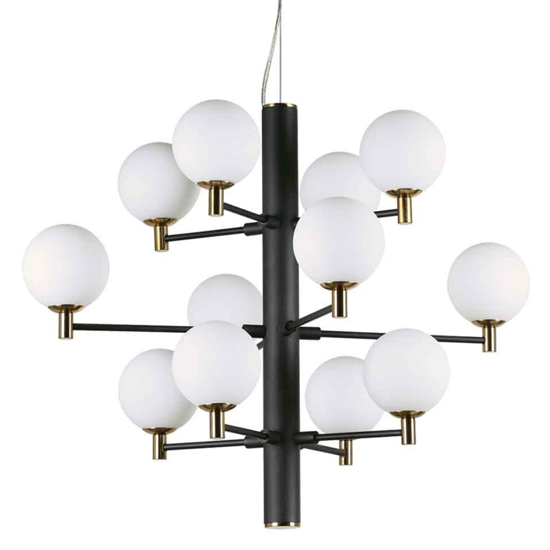 Люстра Italian Globe Abstraction Light  White and Black 12 Белый Золотой Черный в Нижнем Новгороде | Loft Concept 