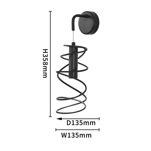 Бра светодиодное из металла со спиральным декоративным элементом черное Metal Spiral в Нижнем Новгороде
