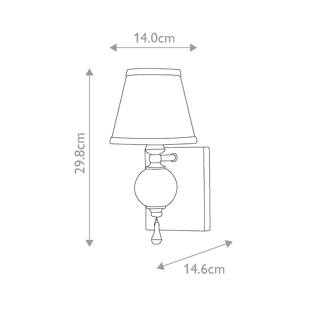 Бра со стеклянным шарообразным декором с пузырьками и бежевым абажуром Feiss в Нижнем Новгороде