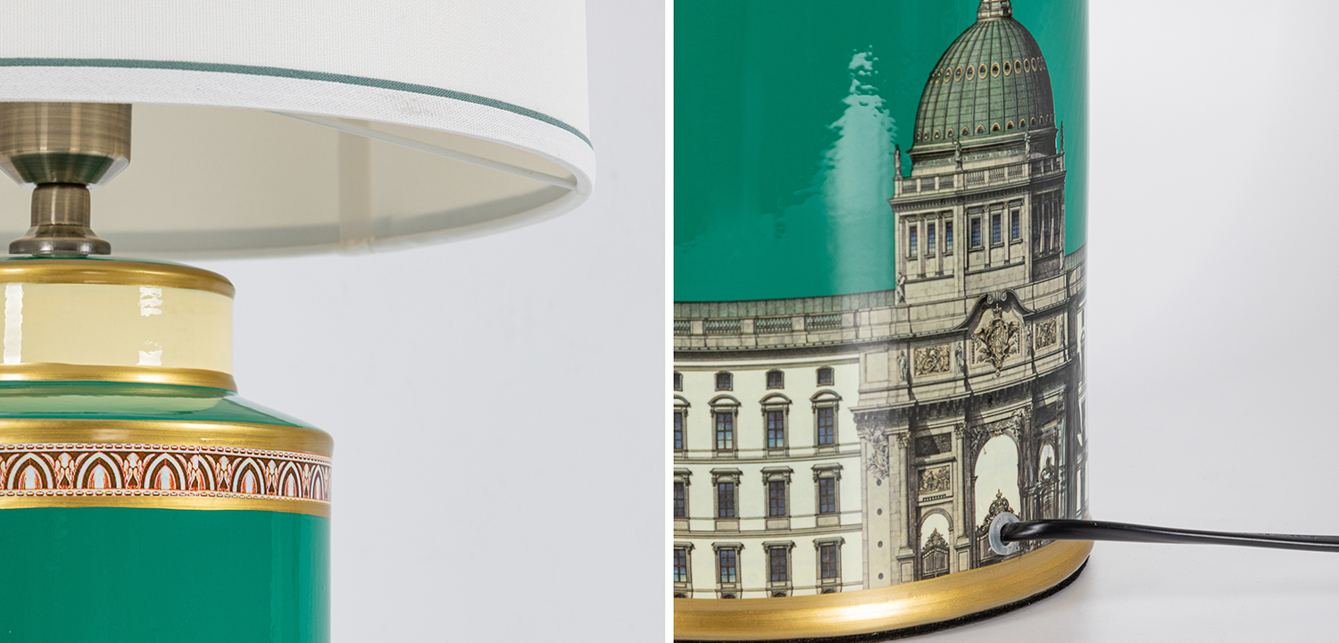 Настольная лампа Old Town Green Lampshade - фото