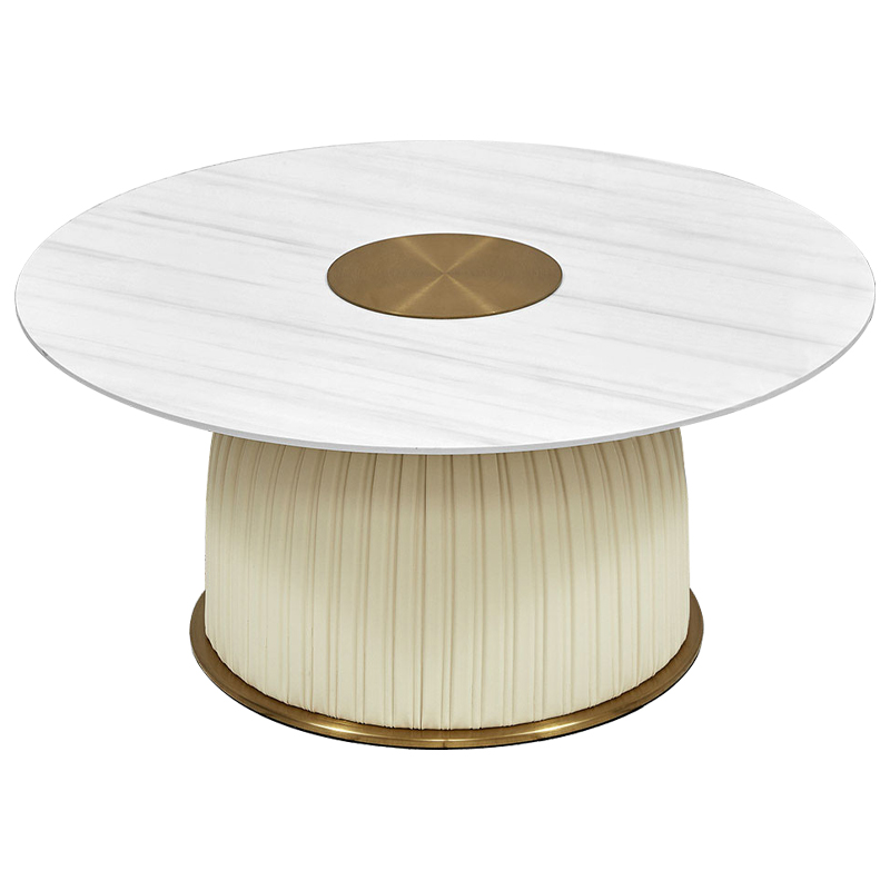 Кофейный стол Orlaith White Gold Round Table Белый ivory ( слоновая кость ) Золотой в Нижнем Новгороде | Loft Concept 