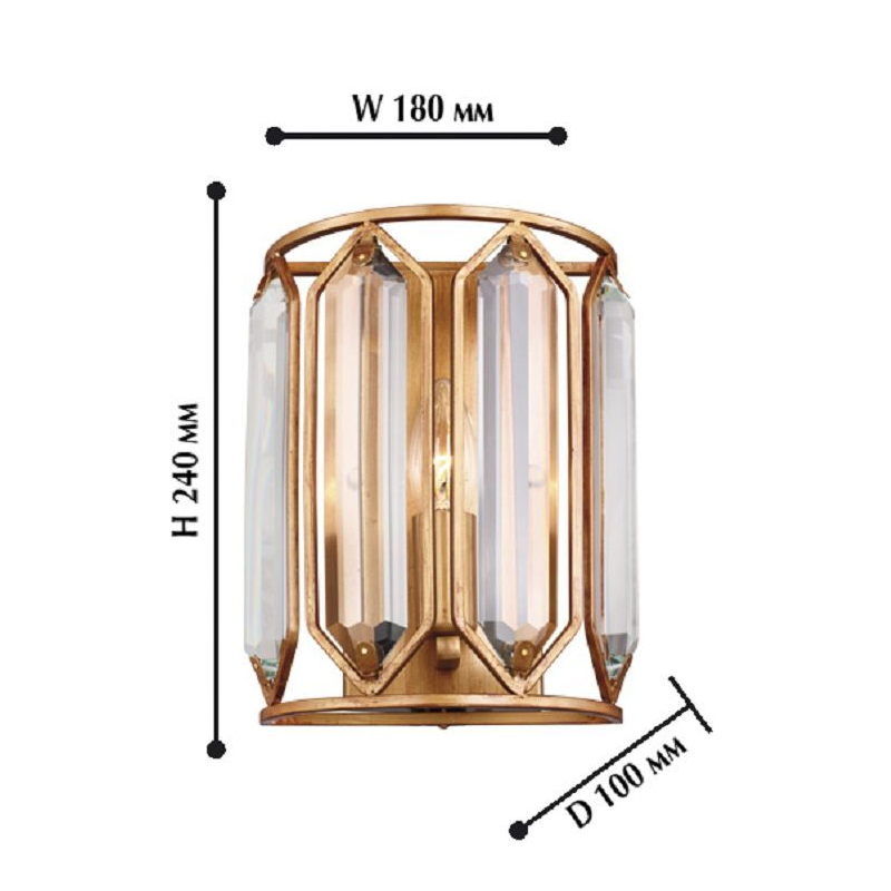 Бра с золотисто-коричневым каркасом CRYSTAL LIGHT в Нижнем Новгороде