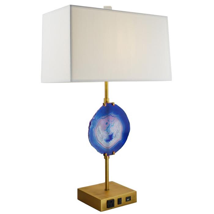 Настольная лампа Blue Agate Table Lamp Латунь Сапфирово-синий в Нижнем Новгороде | Loft Concept 