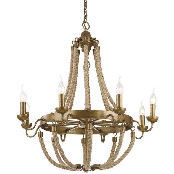 Люстра Rattan Chandelier Metall 8 Loft Rope Light  в Нижнем Новгороде | Loft Concept 