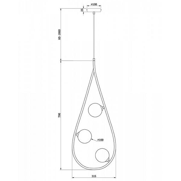 Люстра Marcan 3 Ball Chandelier Black в Нижнем Новгороде