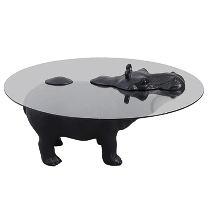 Кофейный Стол Бегемот Hippo Stands Coffee Table Черный Прозрачное Стекло в Нижнем Новгороде | Loft Concept 