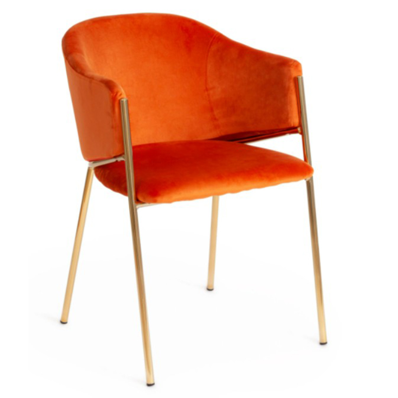 Стул Faisal Orange Velvet Chair Оранжевый Глянцевое золото в Нижнем Новгороде | Loft Concept 