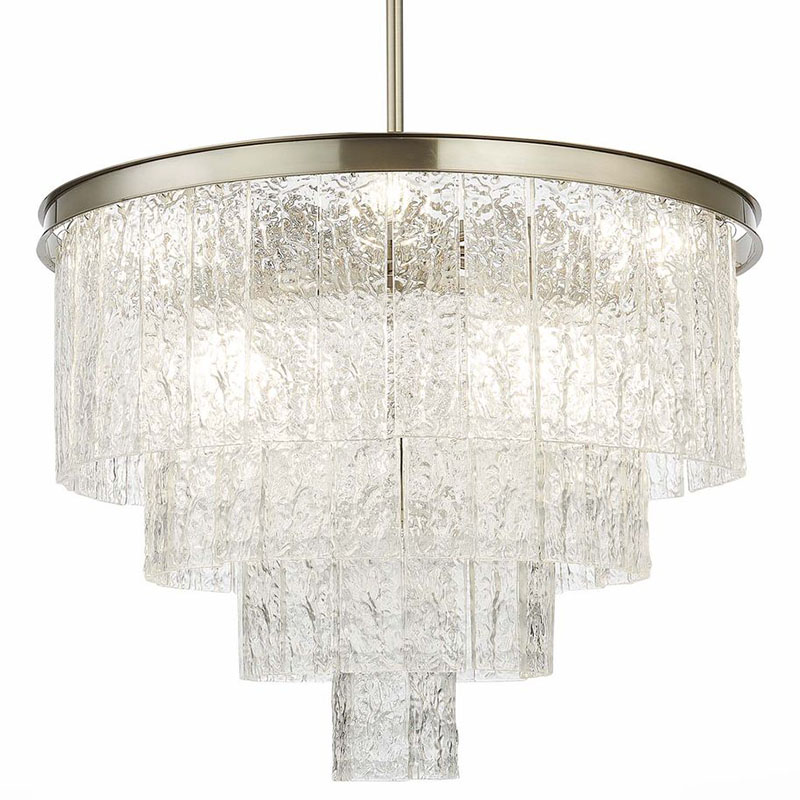 Люстра Renea Textured Glass Chandelier Nickel D60 Никель Прозрачное Стекло в Нижнем Новгороде | Loft Concept 