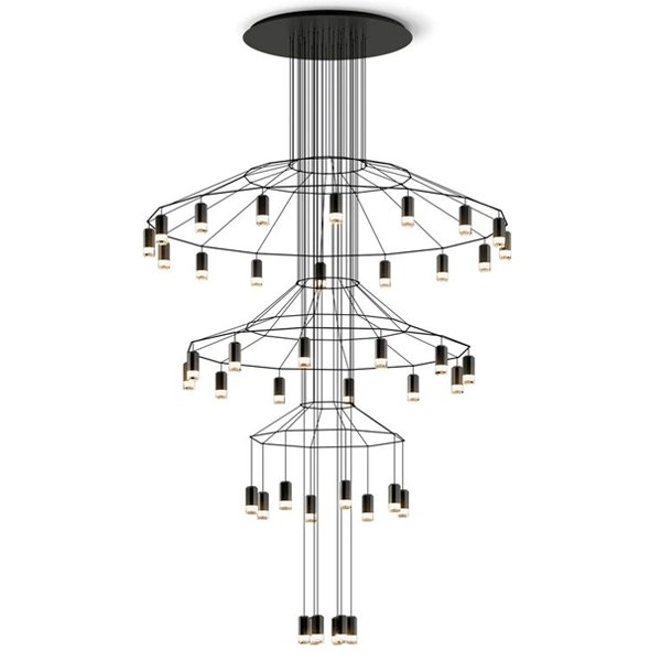 Люстра Vibia Wireflow Chandelier 0378 LED Suspension 42 lamp Черный в Нижнем Новгороде | Loft Concept 