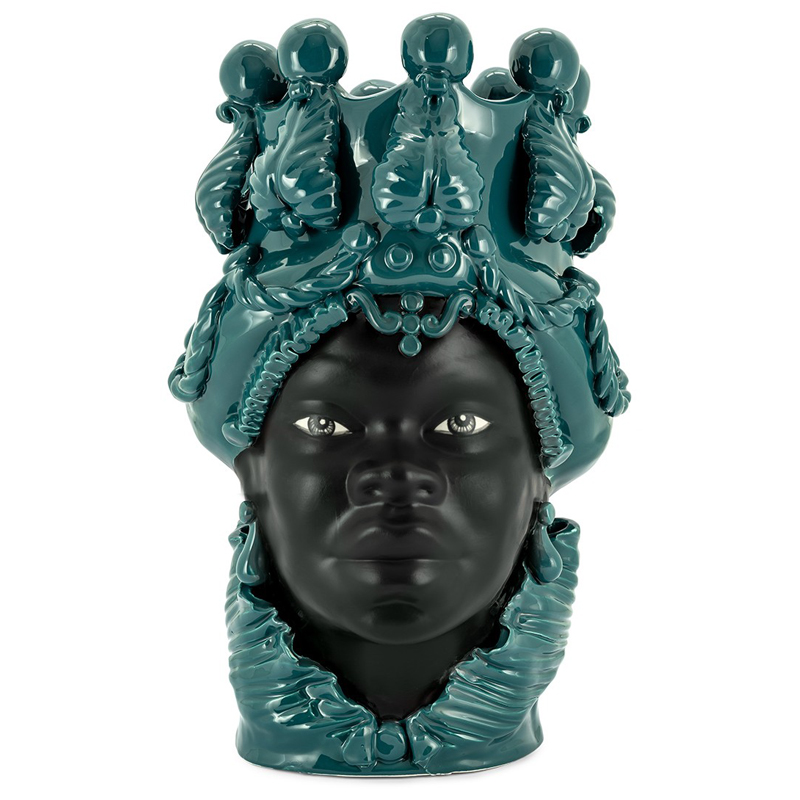 Ваза VASE MORO BIG LADY SIMPLY MAT dark turquoise Черный Бирюзовый в Нижнем Новгороде | Loft Concept 