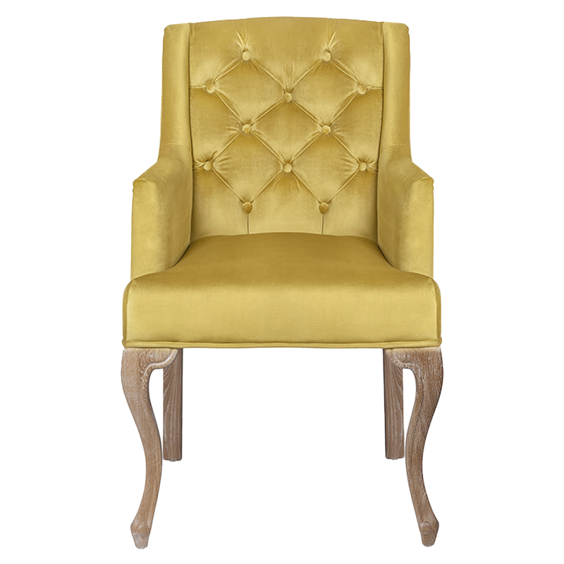 Кресло Mason Classical Armchair gold velour Желтый Коричневый в Нижнем Новгороде | Loft Concept 