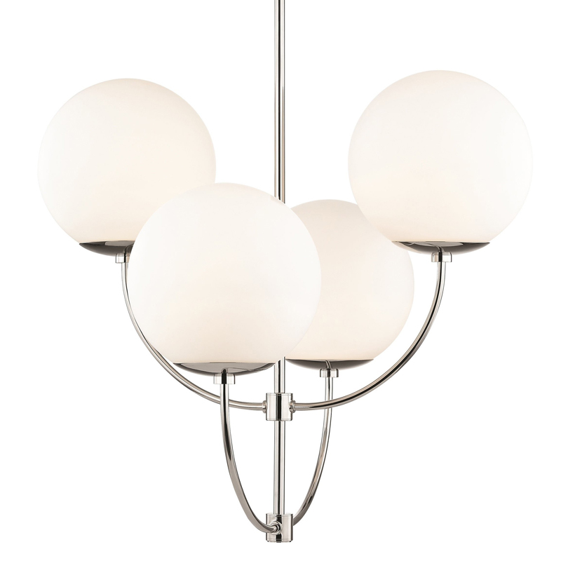 Люстра Breasal White Matte Balls Chandelier Chrome Хром Белое матовое стекло в Нижнем Новгороде | Loft Concept 