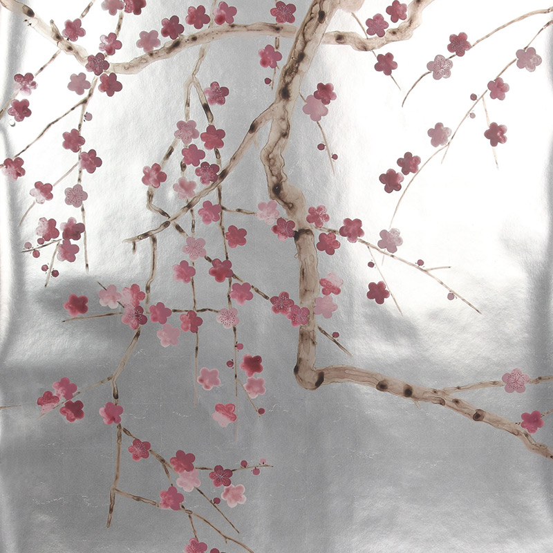 Обои ручная роспись Plum Blossom Blossom on Tarnished Silver gilded paper  в Нижнем Новгороде | Loft Concept 