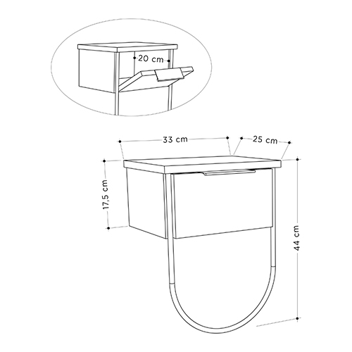 Прикроватная тумба бежево-серого цвета с откидной дверцей NORFOLK NIGHTSTAND LIGHT MOCHA в Нижнем Новгороде