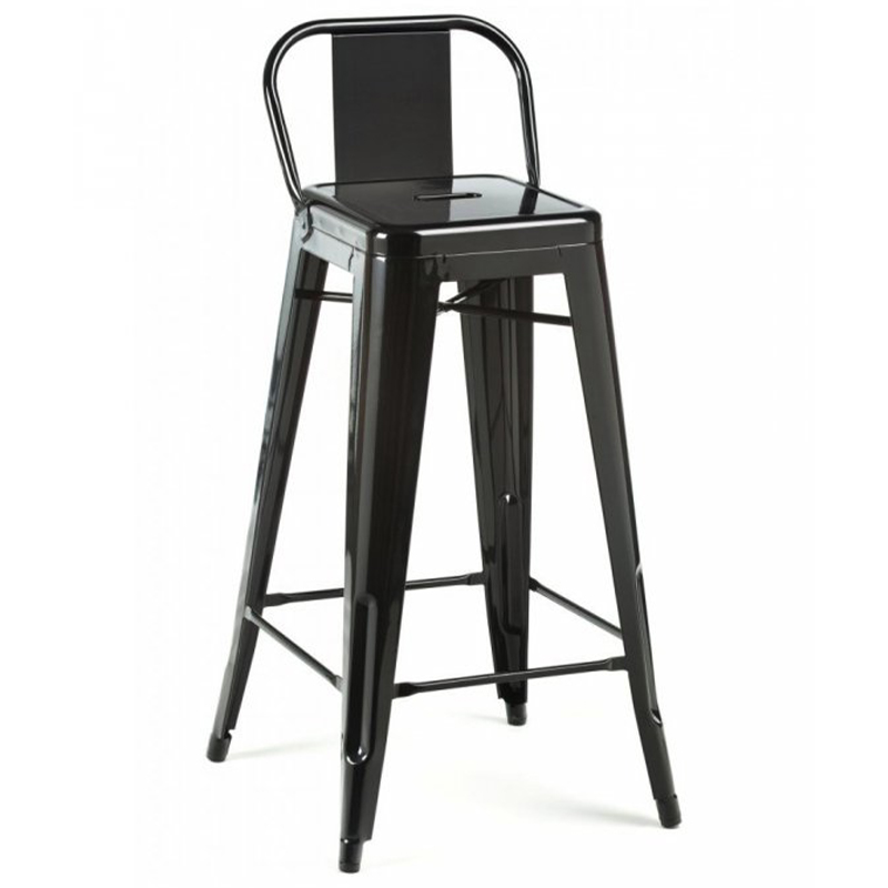 Барный стул Tolix Bar Stool 75 Backed Черный Салатовый Нержавеющая сталь Красный Оранжевый Зеленый Белый Голубой Желтый в Нижнем Новгороде | Loft Concept 