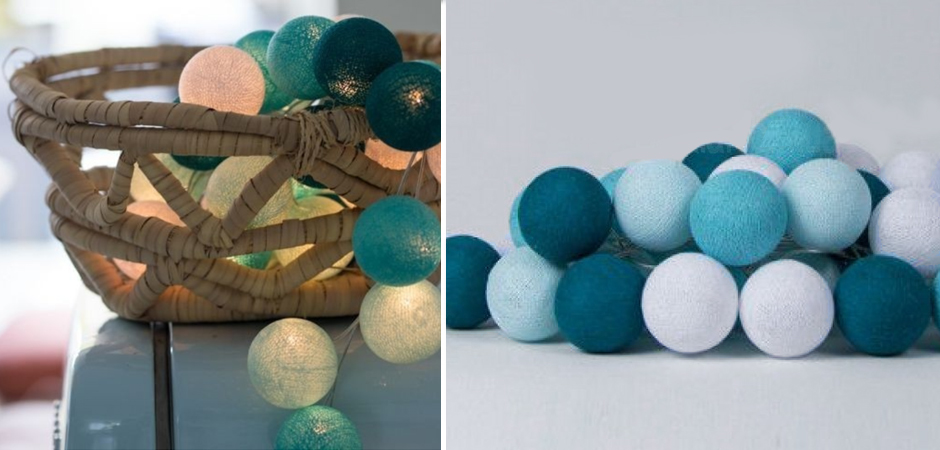 Гирлянда хлопковые фонарики Сotton Ball Aqua - Loft-Concept в Нижнем Новгороде
