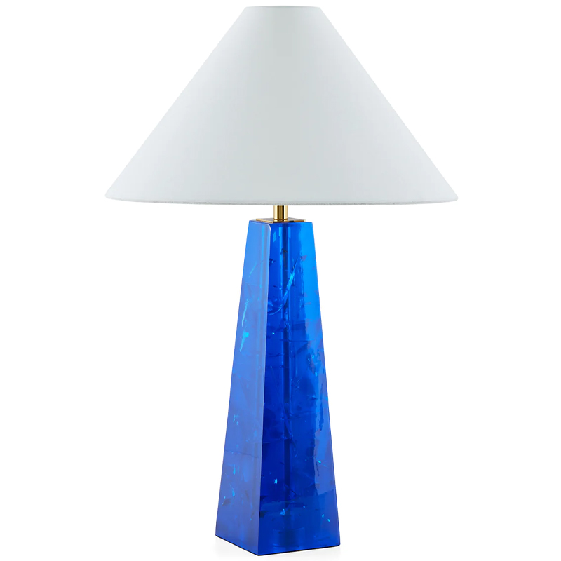 Настольная лампа Jonathan Adler Prisma Table Lamp Blue Белый Синий Латунь в Нижнем Новгороде | Loft Concept 