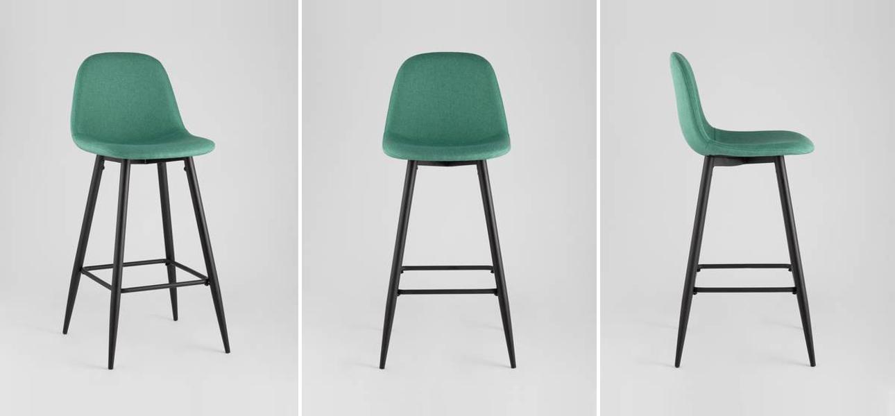 Барный Стул Archie Chair Зеленая Рогожка - фото