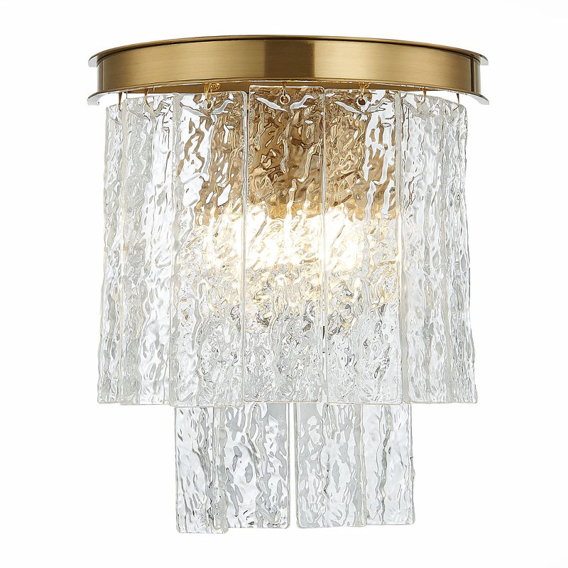 Бра Renea Textured Glass Wall Lamp Brass Латунь Прозрачное Стекло в Нижнем Новгороде | Loft Concept 