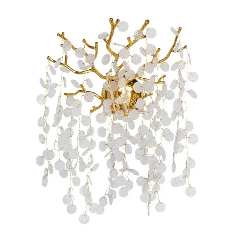 Бра золотого цвета с ветвями и круглыми рельефными подвесками FAIRYTREE Light Золотой Прозрачный в Нижнем Новгороде | Loft Concept 