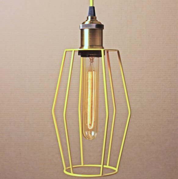 Подвесной светильник Wire Cage Pendant Spauk Yellow Желтый в Нижнем Новгороде | Loft Concept 