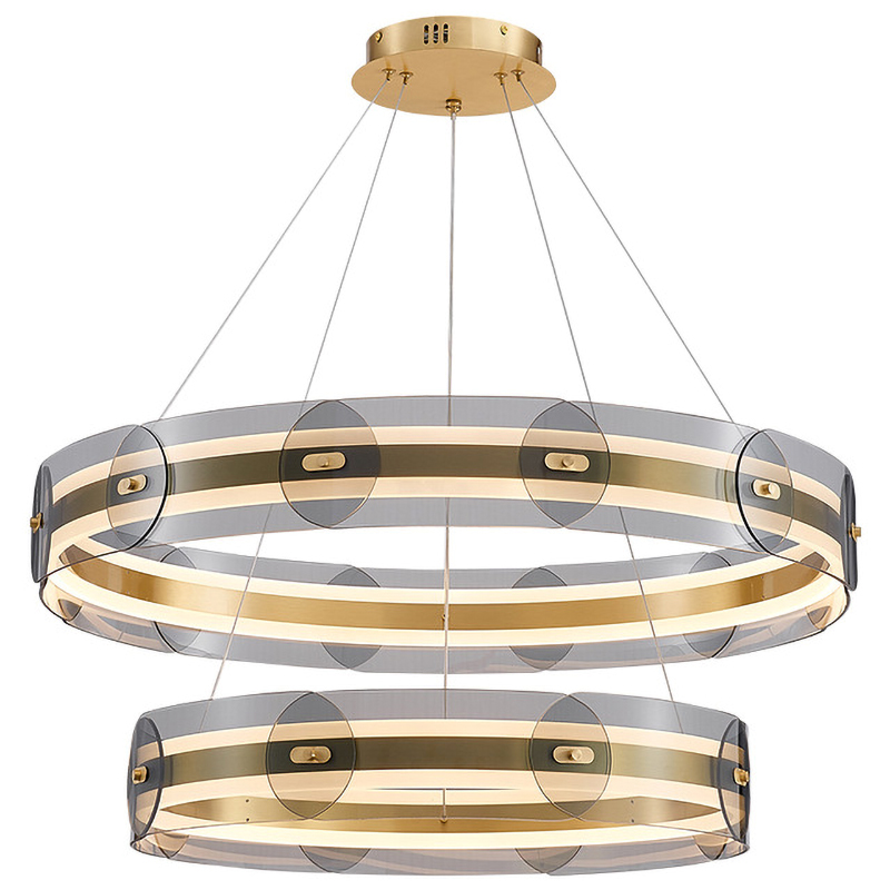 Люстра Gold 2 ring horizontal chandelier Прозрачный Латунь в Нижнем Новгороде | Loft Concept 