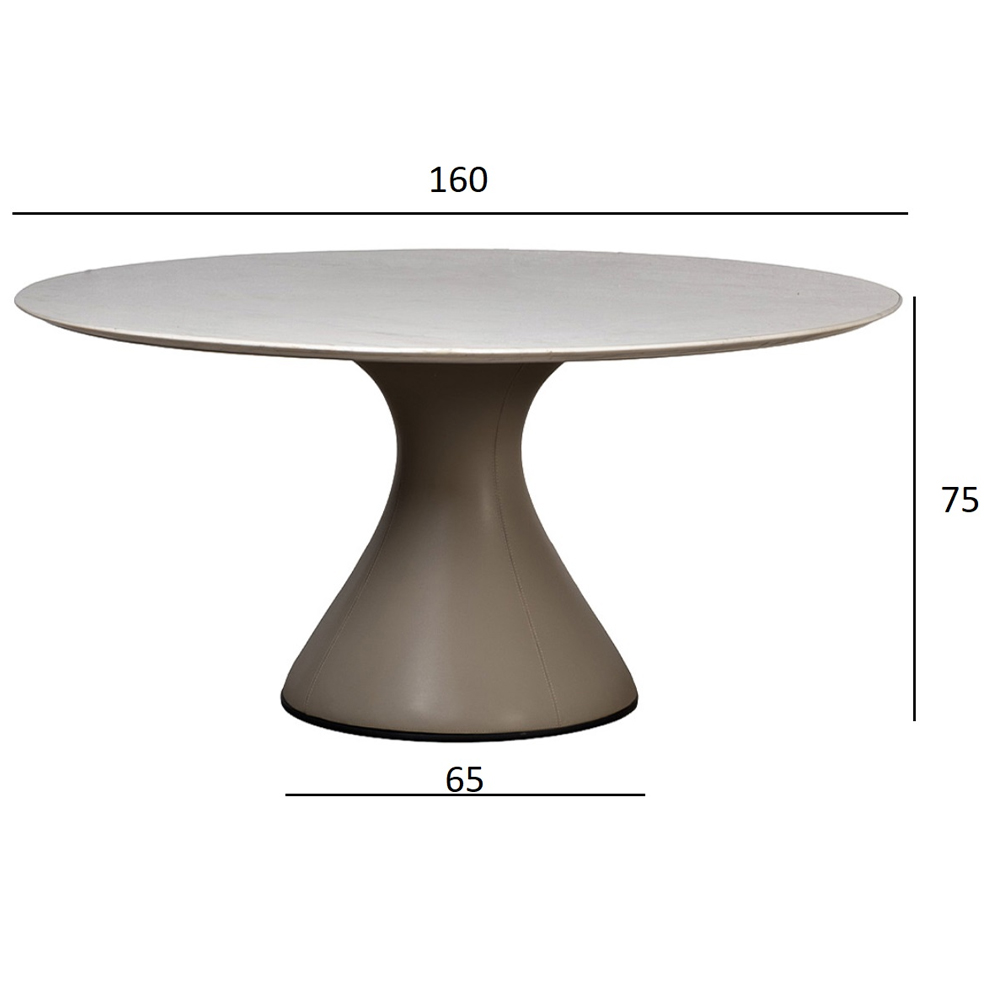 Стол обеденный круглый мраморный на бежевом основании Valedmir в Нижнем Новгороде