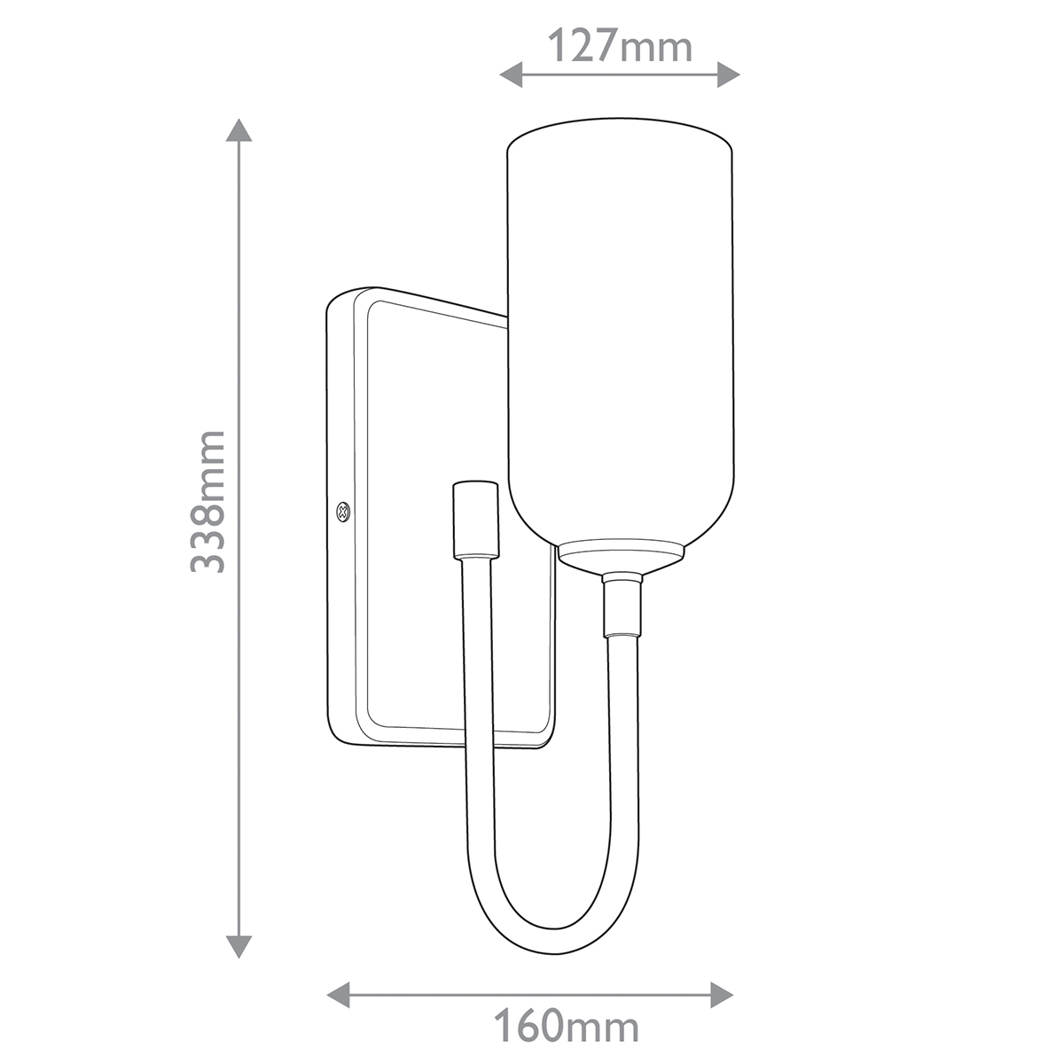  Бра с прямоугольным черным основанием и белым матовым цилиндрическим плафоном Kichler в Нижнем Новгороде