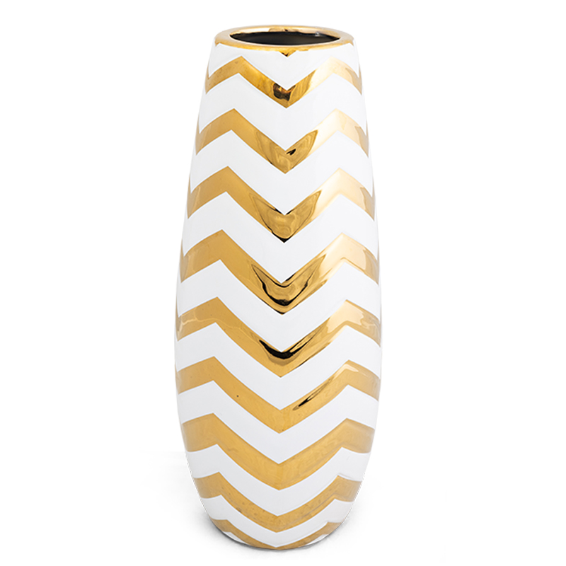 Ваза Gold chevron Vase Белый Глянцевое золото в Нижнем Новгороде | Loft Concept 