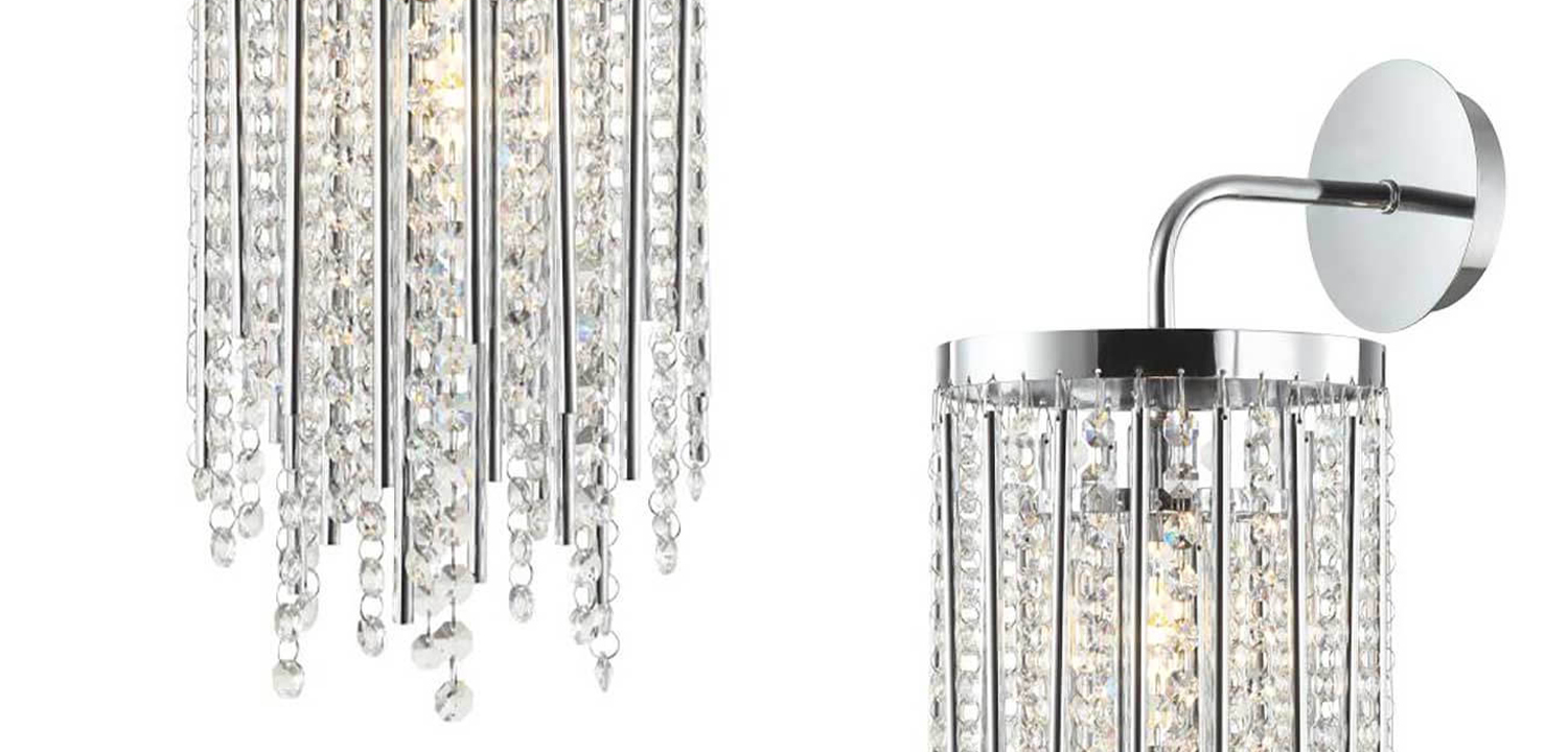 Бра Crystal Wind Chimes Chrome Wall Lamp - фото