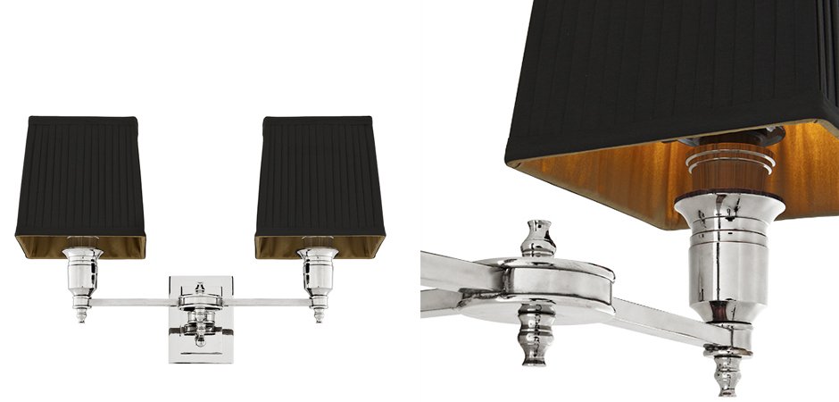 Бра Wall Lamp Lexington Double Nickel+Black Бра Wall Lamp Lexington Double Nickel+Black - Loft-Concept в Нижнем Новгороде