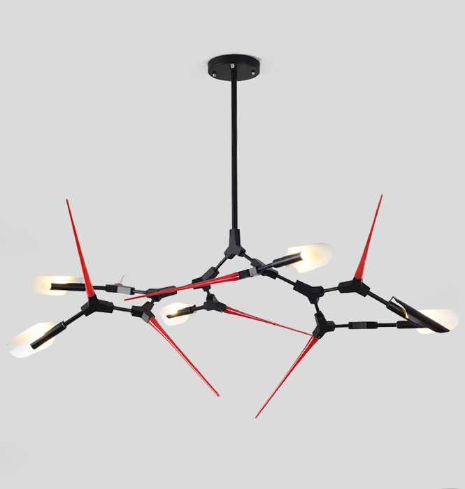 Люстра Red Spikes Chandelier 6 Черный Красный в Нижнем Новгороде | Loft Concept 