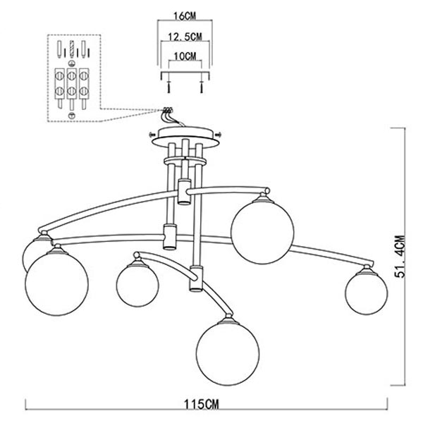 Люстра Glendon Chandelier 6 Balls в Нижнем Новгороде