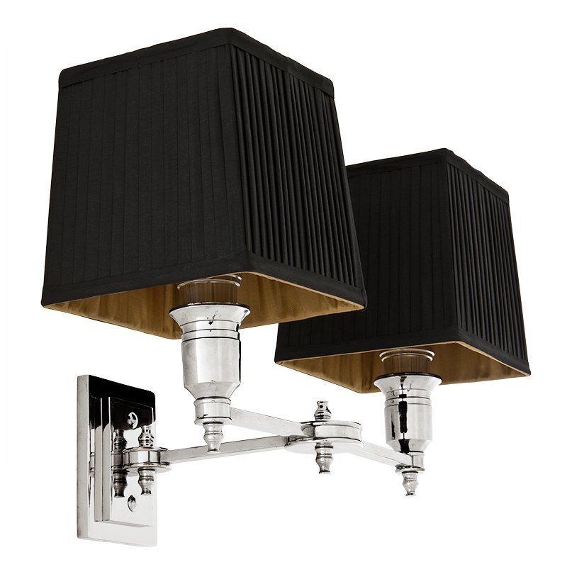 Бра Wall Lamp Lexington Double Nickel+Black Никель Черный в Нижнем Новгороде | Loft Concept 