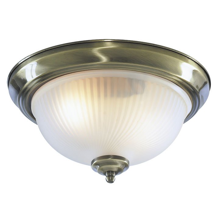 Потолочный светильник Flush Mount Ceiling Light antic milky glass Латунь Античная полированная Молочный в Нижнем Новгороде | Loft Concept 