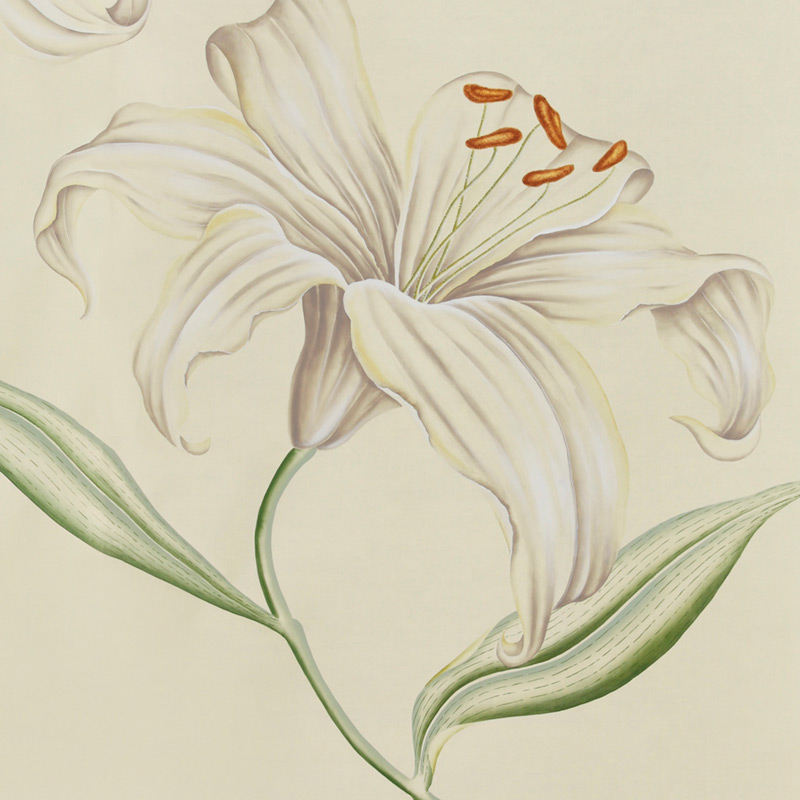 Обои ручная роспись Lilium Special Colourway on Ivory dyed silk  в Нижнем Новгороде | Loft Concept 