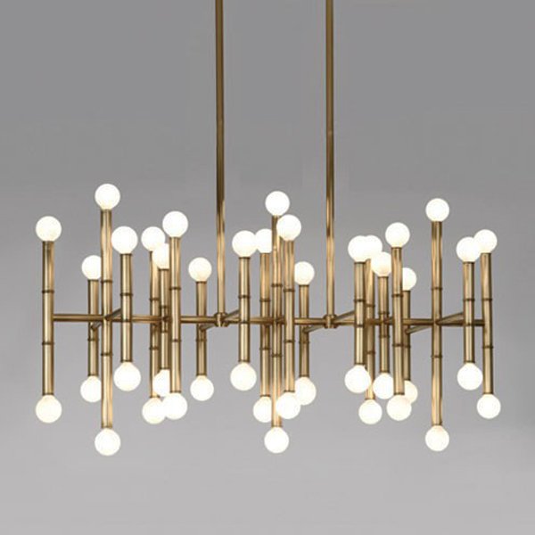 Люстра Meurice Rectangular Chandelier Jonathan Adler Черный Золотой Серебряный в Нижнем Новгороде | Loft Concept 